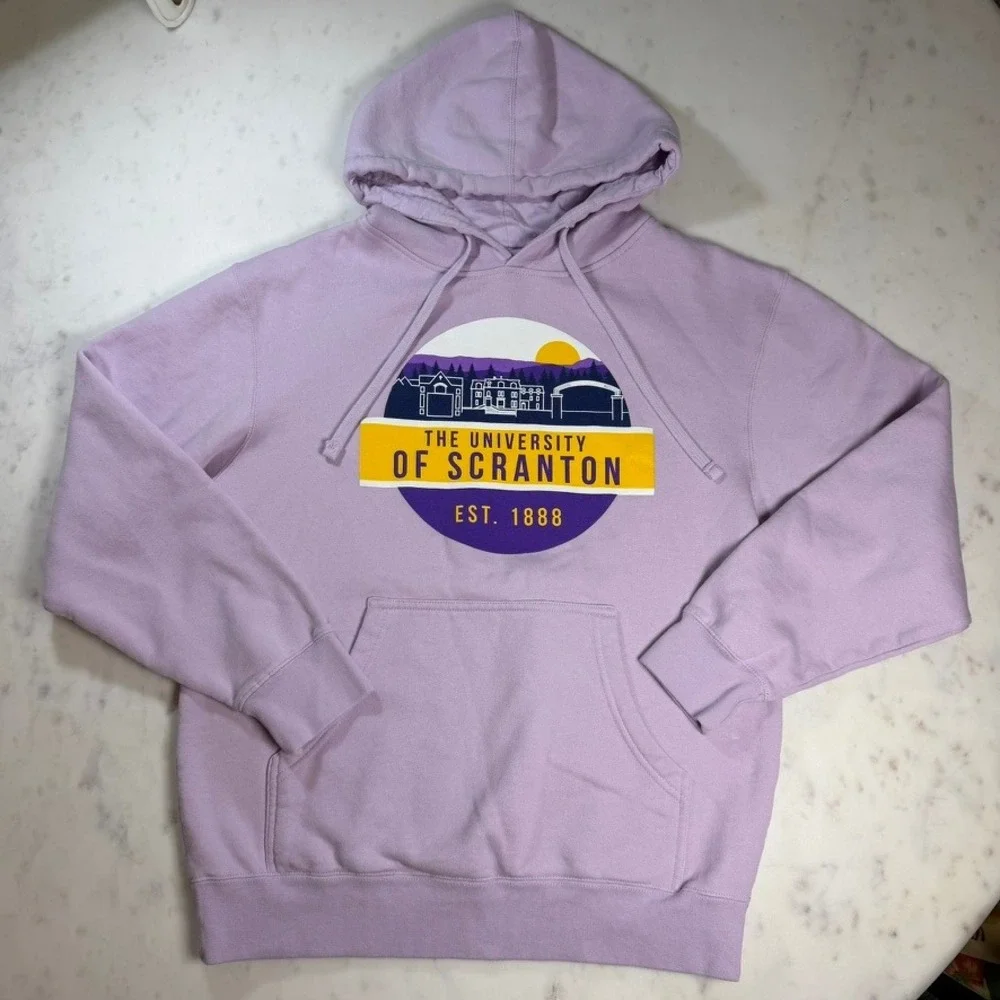Uscape University of Scranton Hoodie Lavender Purple Graphic Sweatshirt Medium M - Picture 2 of 5